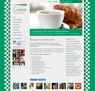 joomla cafe template bakery joomla template green cookery template