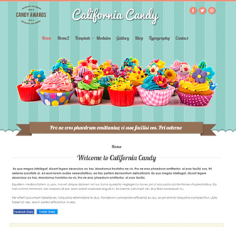 Joomla bakery template, joomla pastel template candy